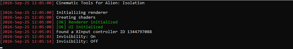 A successful injection. Two green OK lines and a controller detected.