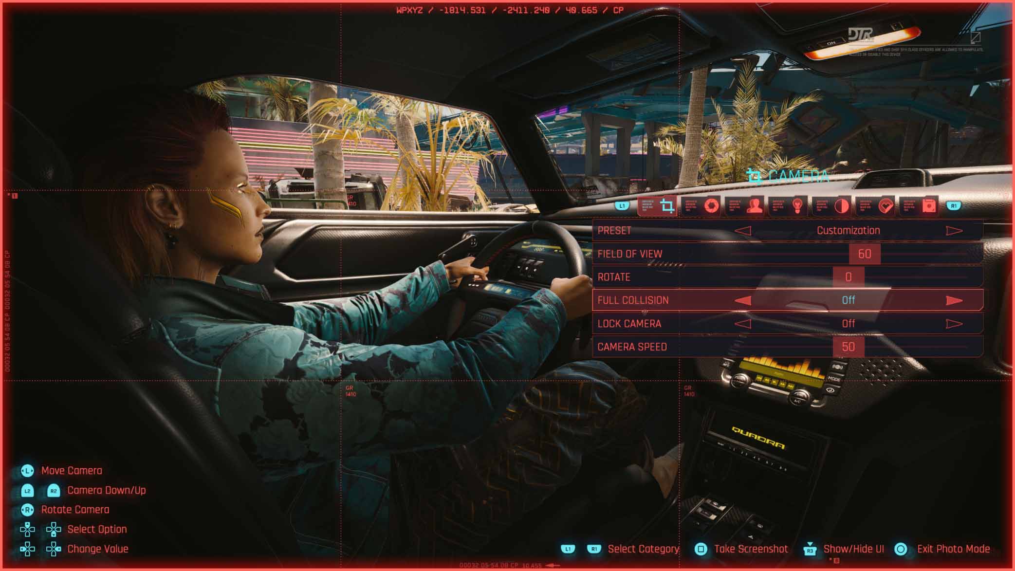 The updated camera UI showing the new Drone Camera and collision controls in Update 2.2