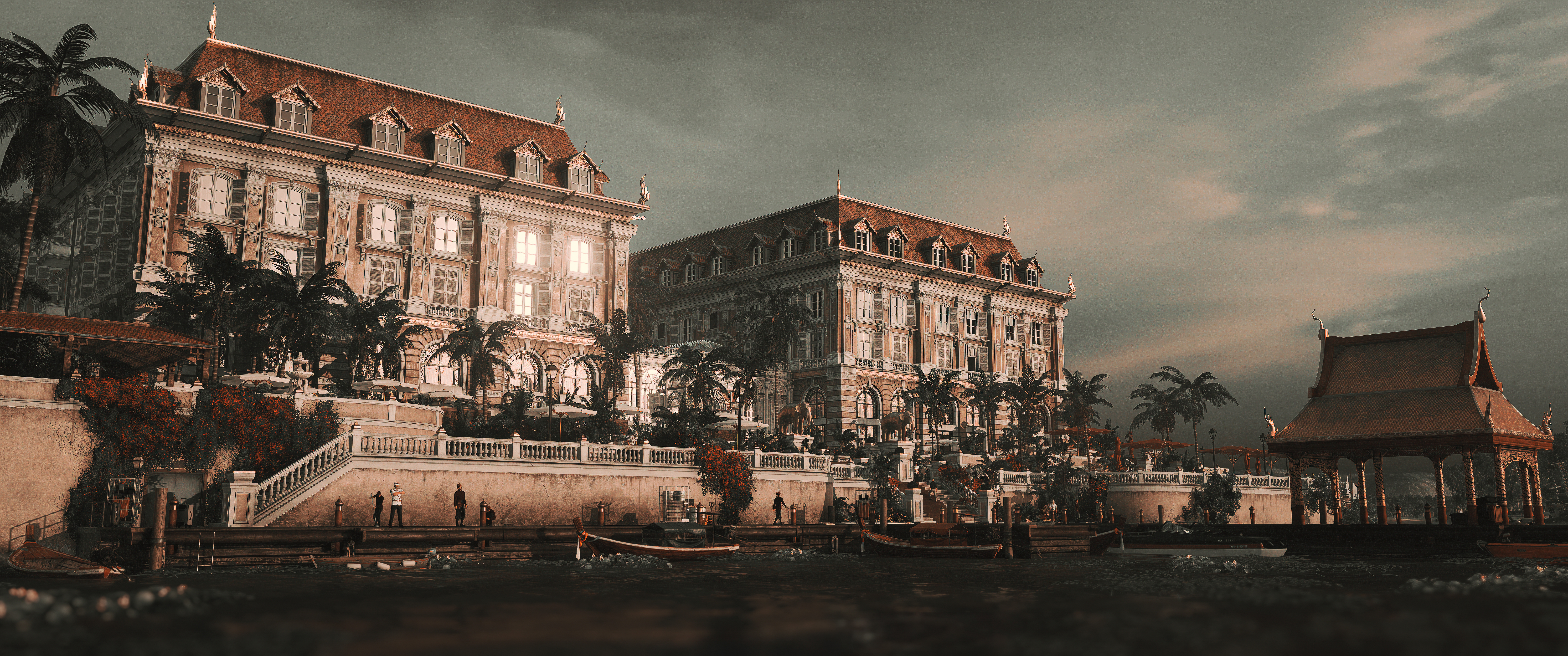 The Himmapan Hotel, Bangkok. A wide establishing shot that says everything about why this game deserved official tools. Shot by CoalaTV.